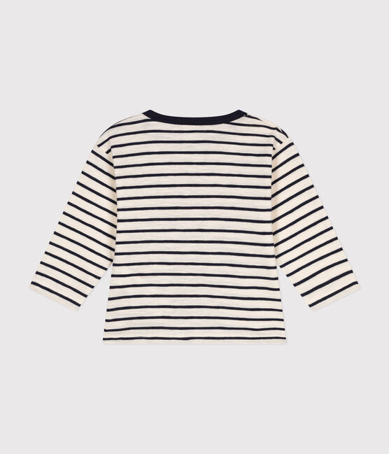 Babies' Long-Sleeved Jersey T-Shirt AVALANCHE white/SMOKING blue