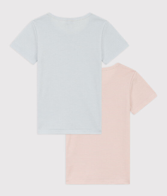 Girls' Pinstriped Short-Sleeved Cotton T-Shirt - 2-Pack variante 1