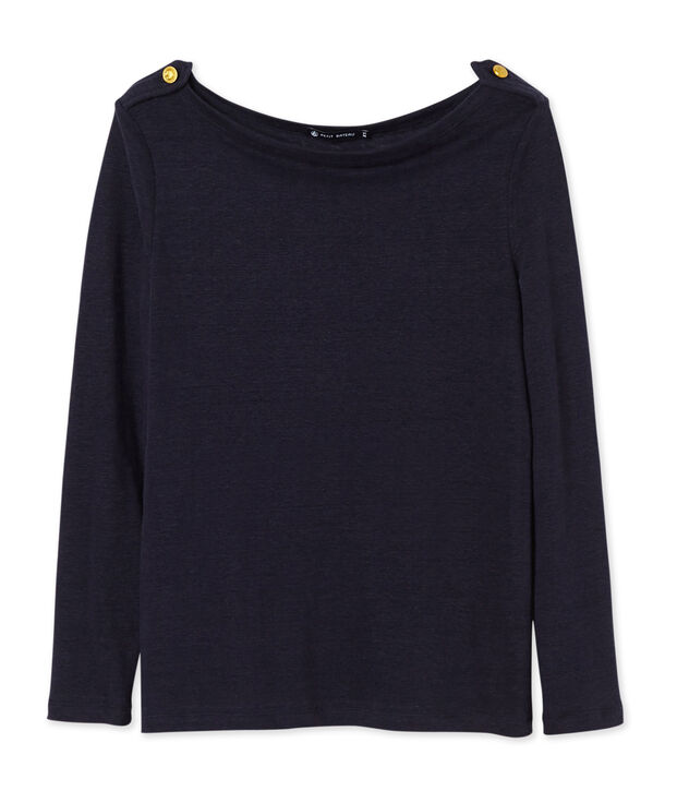Women's linen tee blue