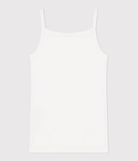 Women's cotton top with straps ECUME white