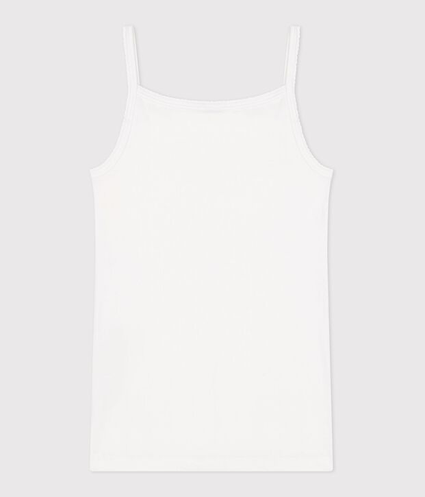 Women's cotton top with straps white