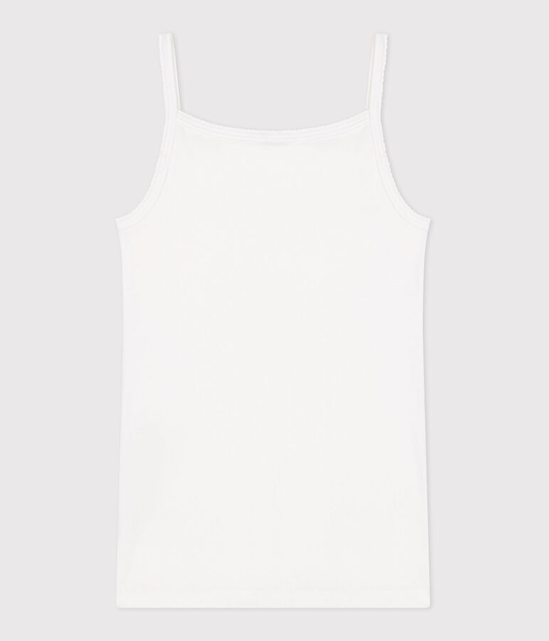 Women's cotton top with straps white