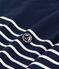 Women's long striped cotton dress SMOKING blue/MARSHMALLOW white