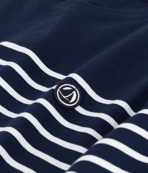 Women's long striped cotton dress blue/white