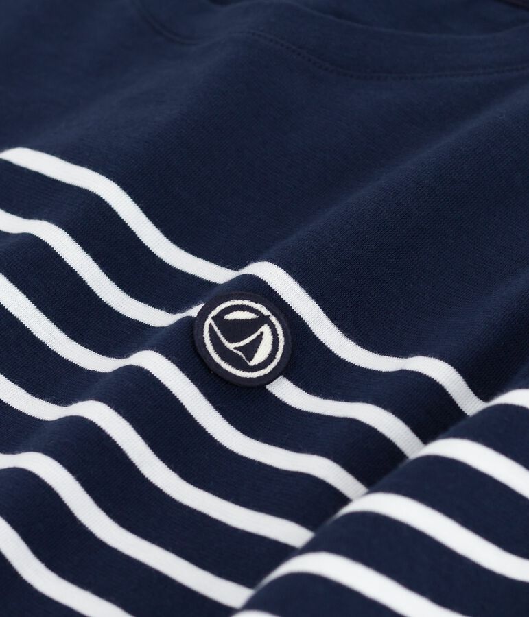 Women's long striped cotton dress blue/white