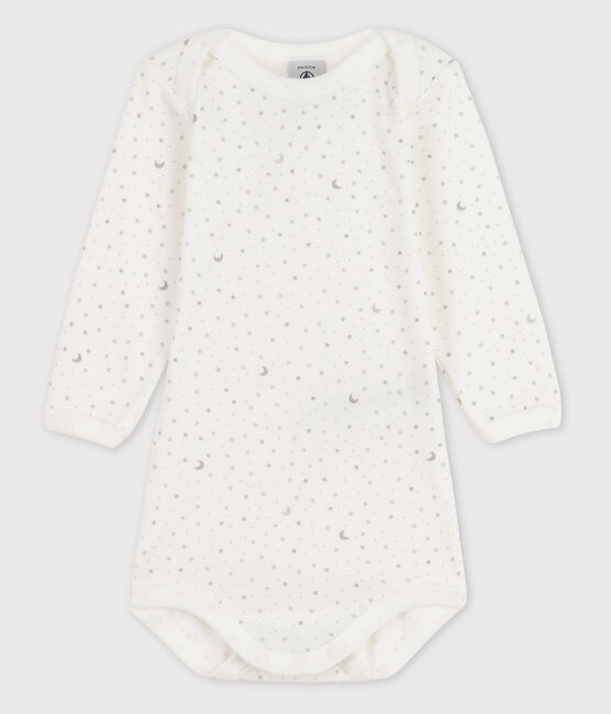 Baby Girls' Long-Sleeved Bodysuit ECUME white/MULTICO white