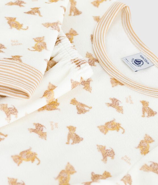 Children's velour pyjamas printed with leopards MILK /MULTICO