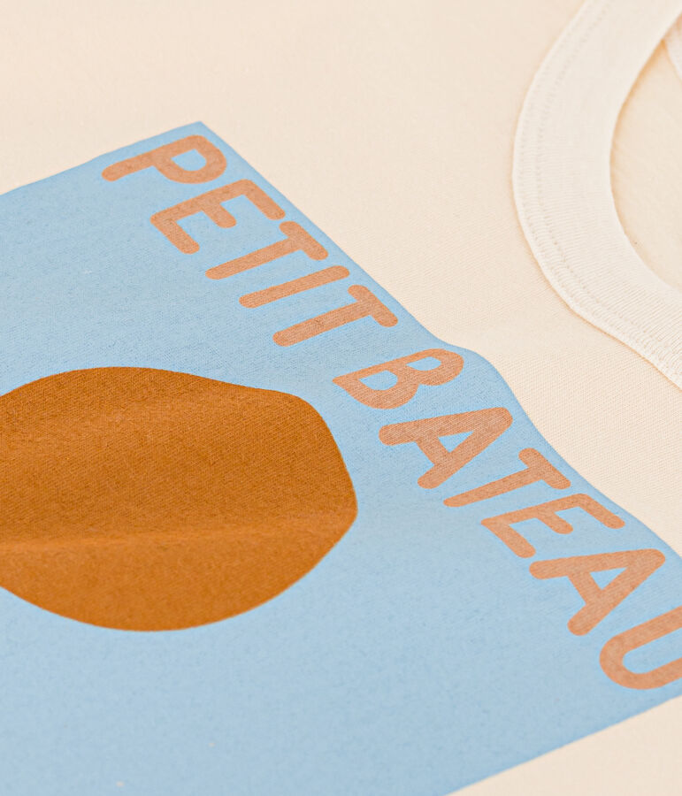 Boys' Short-Sleeved Cotton T-Shirt Ecru