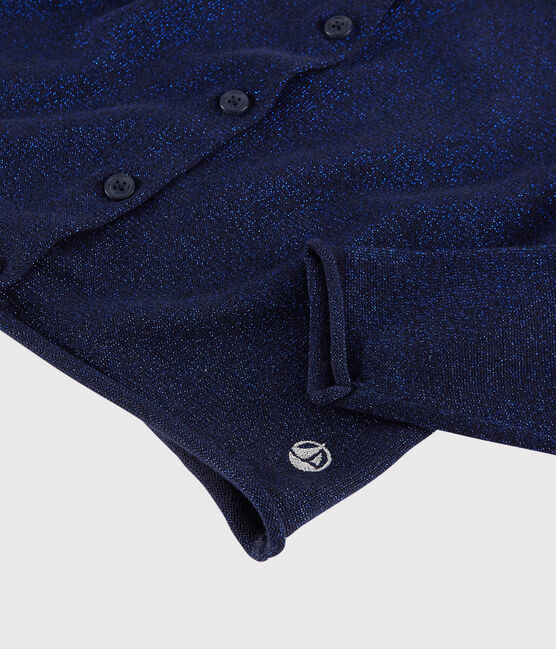 Girls' Cotton Cardigan SMOKING BRILLANT blue