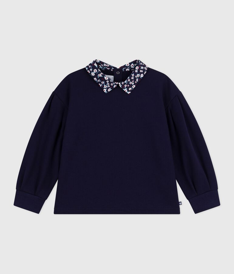 Children's plain cotton sweatshirt SOIR blue