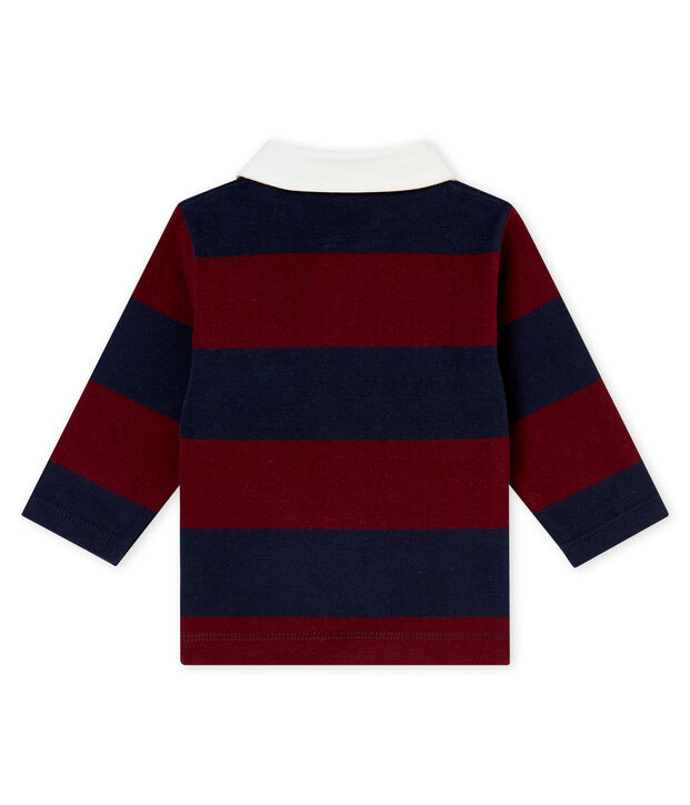 Baby boy's striped polo shirt blue/red