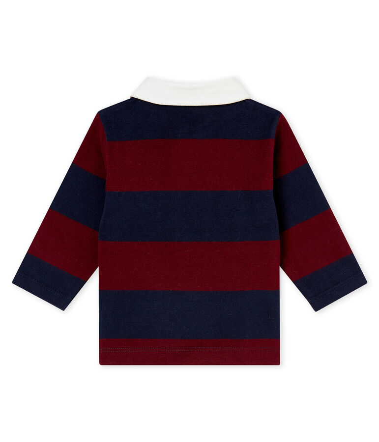 Baby boy's striped polo shirt blue/red