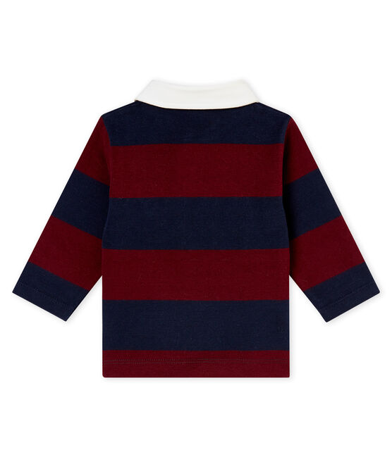 Baby boy's striped polo shirt SMOKING blue/OGRE red