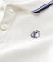Baby boys' plain piqué polo shirt MARSHMALLOW white