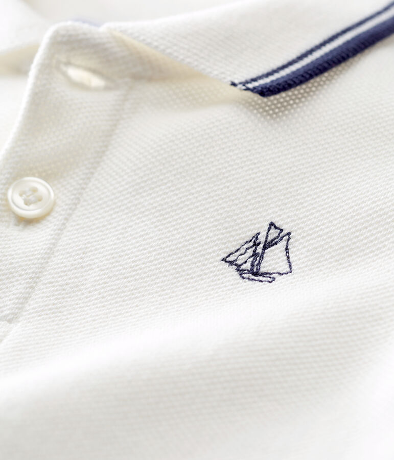 Baby boys' plain piqu&eacute; polo shirt white