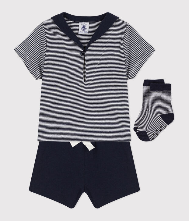 Baby's Sailor Style Clothes -3-Piece Set multicolor
