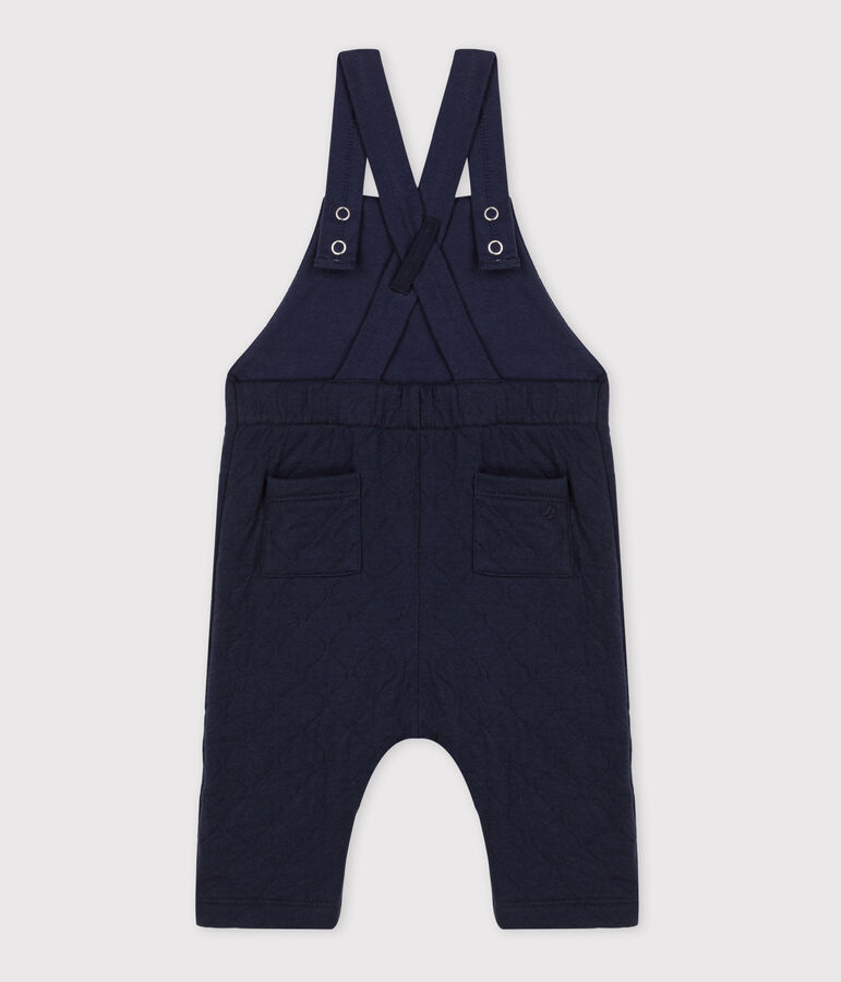 Babies' Long Quilted Tube-Knit Dungarees SMOKING blue