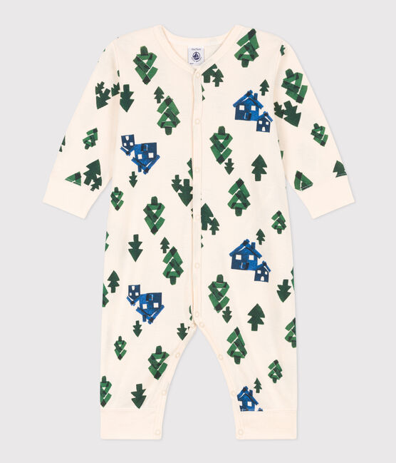 Babies' Footless Cotton Pyjamas AVALANCHE white/MULTICO