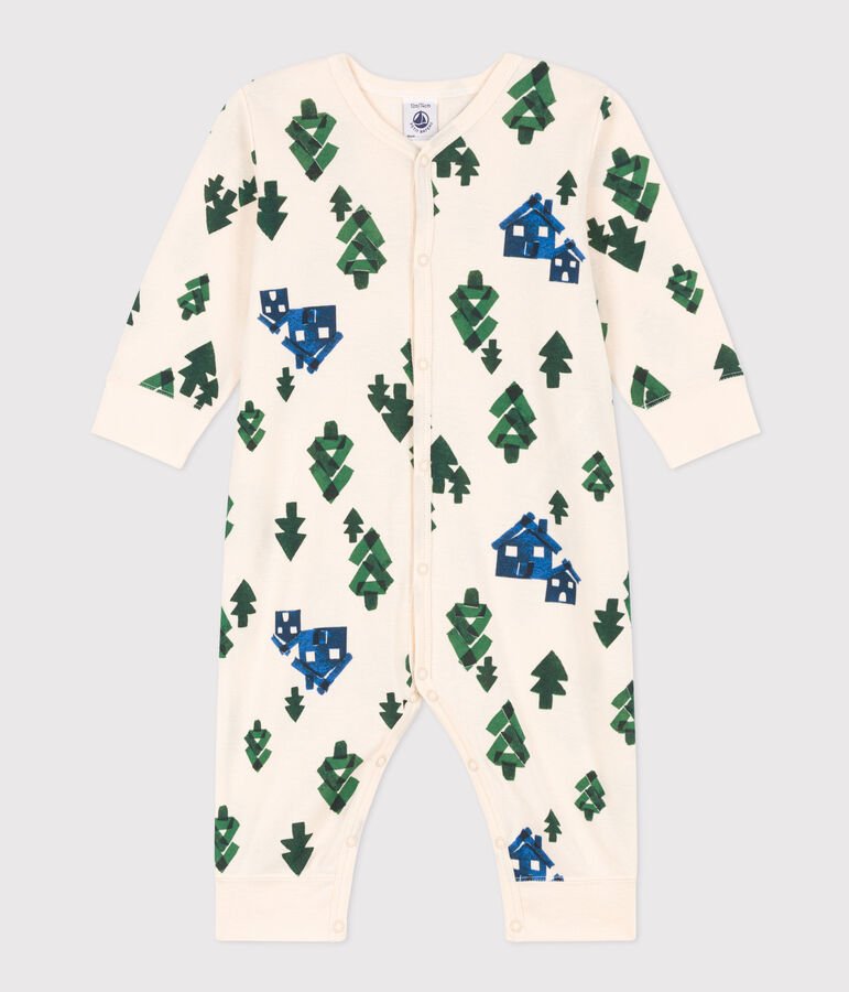 Babies' Footless Cotton Pyjamas Ecru/multicolor