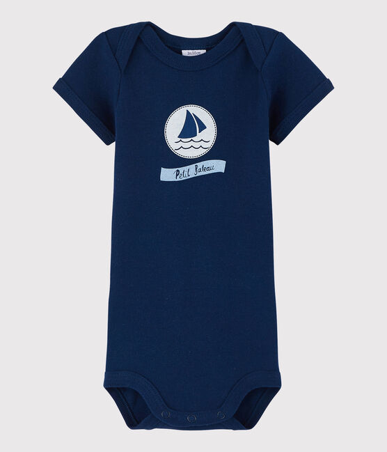 Baby Boys' Short-Sleeved Bodysuit MEDIEVAL blue