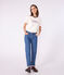 The Straight short-sleeved cotton T-shirt for women MILK blue/SOIR