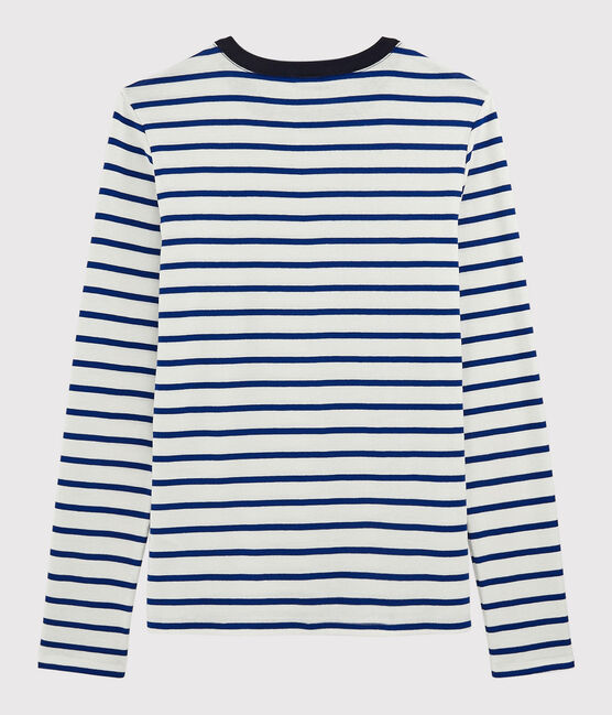 Women's Iconic Round Neck T-Shirt MARSHMALLOW white/SURF blue