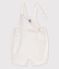 Babies' Linen Dungaree Shorts ECUME white