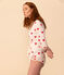 Women's Organic Cotton Wrapover Cardigan MARSHMALLOW white/TERKUIT red