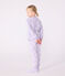 Children's heart-print velour pyjamas SQUAW white/MARSHMALLOW