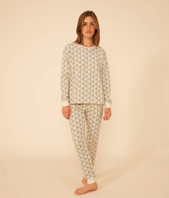Women's Floral-pattern Cotton Pyjamas AVALANCHE white/MULTICO