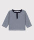 Babies' Long-Sleeved Pinstriped Tube Knit T-Shirt
