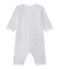 Baby boy's footless sleepsuit POUSSIERE grey/ECUME white