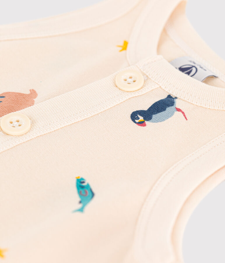 Babies' Patterned Jersey Playsuit Ecru/multicolor