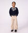 Children's bow pattern wool and cotton jumper blue/beige
