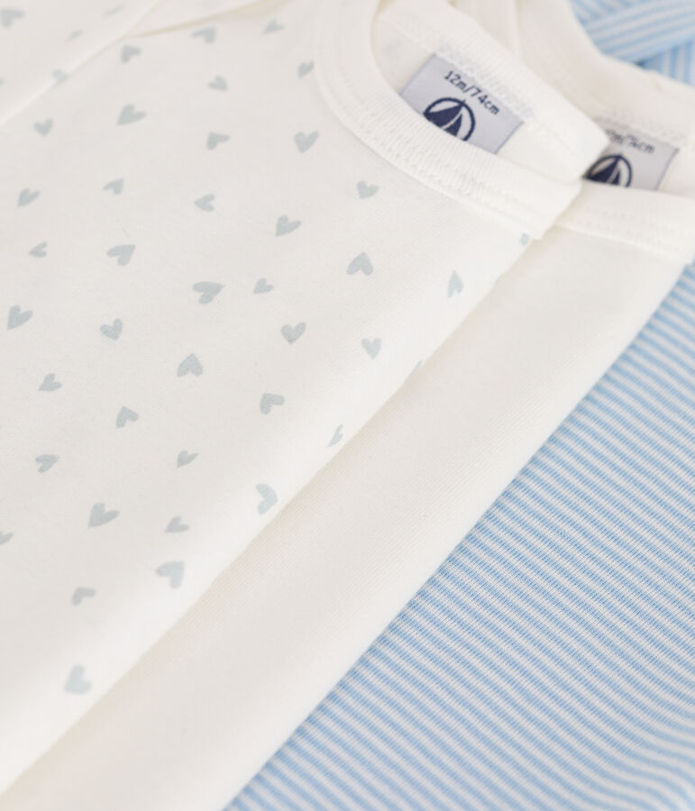 Babies' short-sleeved printed cotton bodies - 3-Pack multicolor