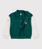 Children's varsity-style jacket in colourblock cotton green/beige