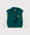 Children's varsity-style jacket in colourblock cotton green/beige