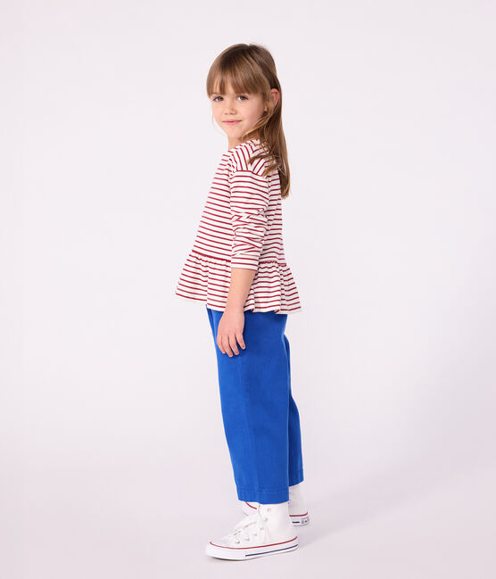 Children's cotton Breton top MILK red/AMARANTE