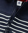 Boy's striped zippered sweatshirt SMOKING blue/COQUILLE beige