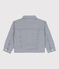 Girls' Stripy Cotton Jacket MEDIEVAL blue/MARSHMALLOW white