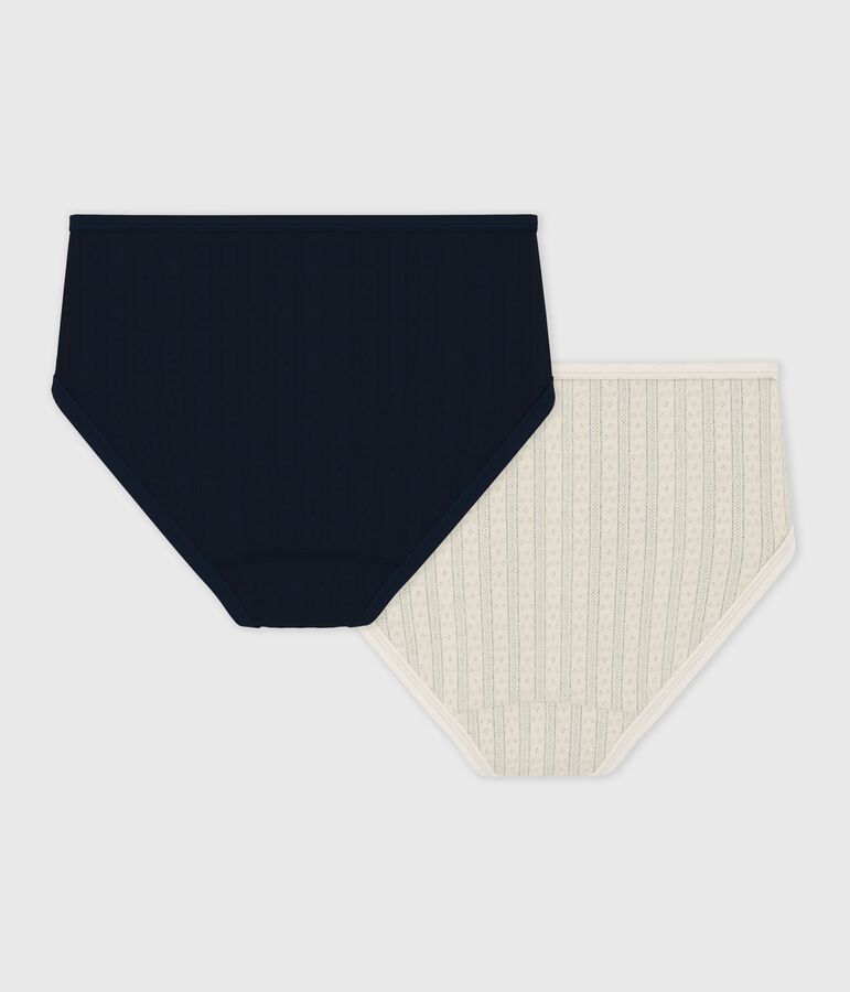 Pack of women's high-waisted cotton pants multicolor