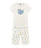 Girls' short Pyjamas MARSHMALLOW white/MULTICO white