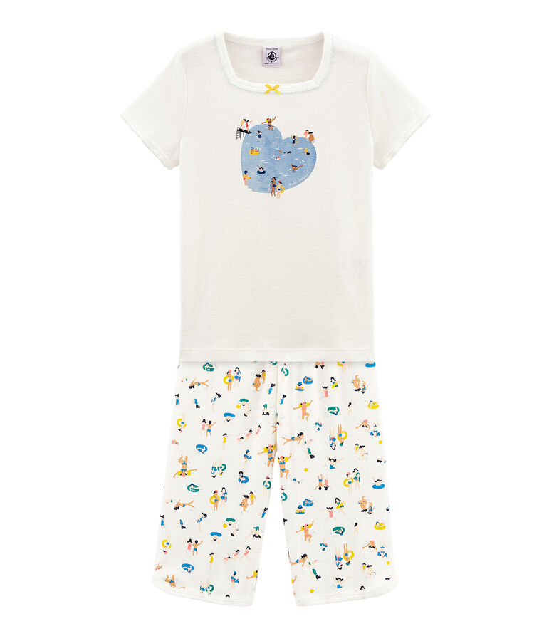 Girls' short Pyjamas white/multicolor