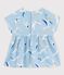 Baby Girls' Short-Sleeved Poplin Blouse JASMIN blue/MULTICO white