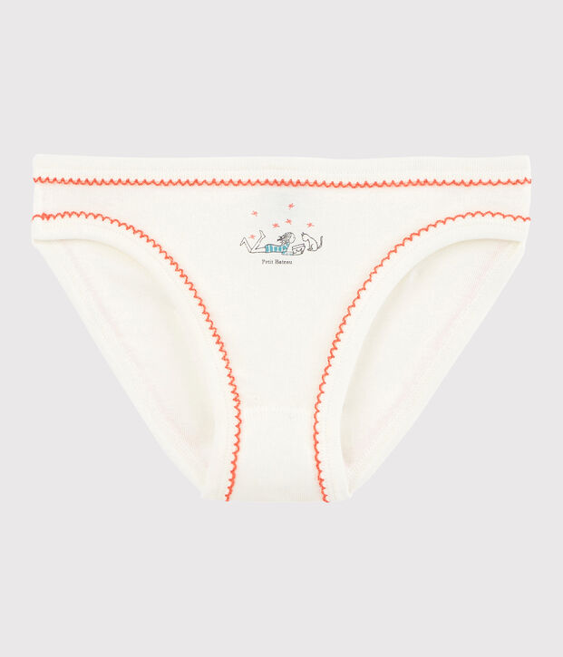 Girls' Cotton Knickers white/orange
