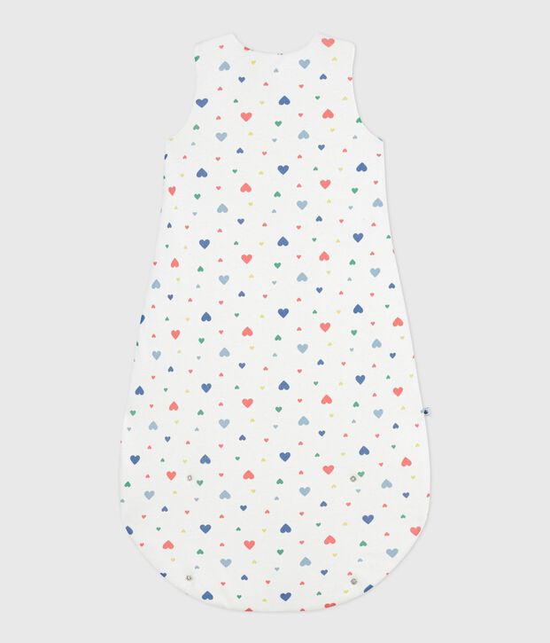 Babies' 2 TOG heart-print cotton sleeping bag white/multicolor