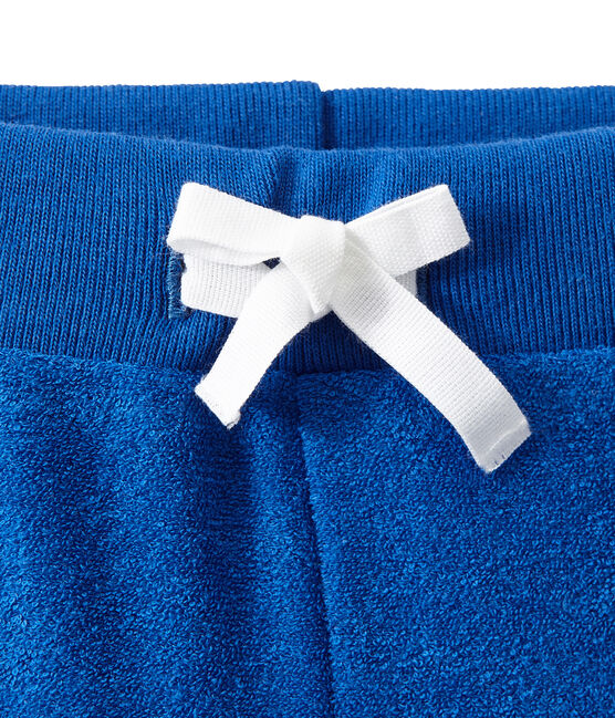 Girl's shorts in terrycloth bouclette PERSE blue