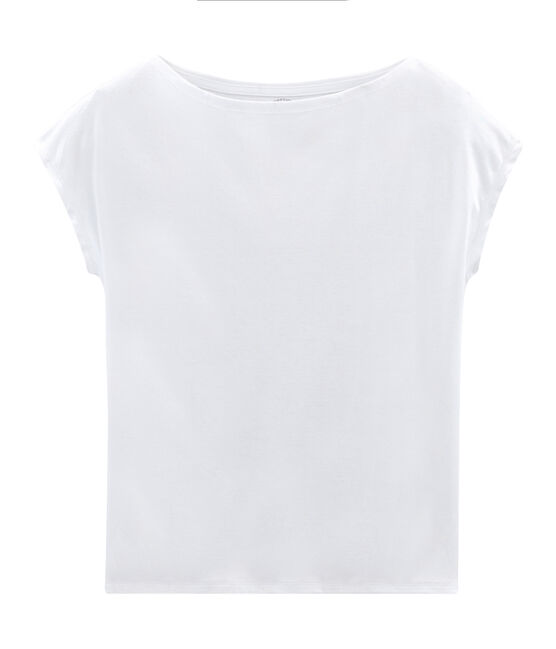 Women's Short-Sleeved Cotton Sea Island T-Shirt ECUME white