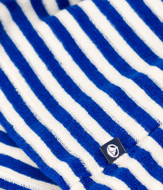 Girl's Sleeveless Striped Terry Dress SURF blue/AVALANCHE