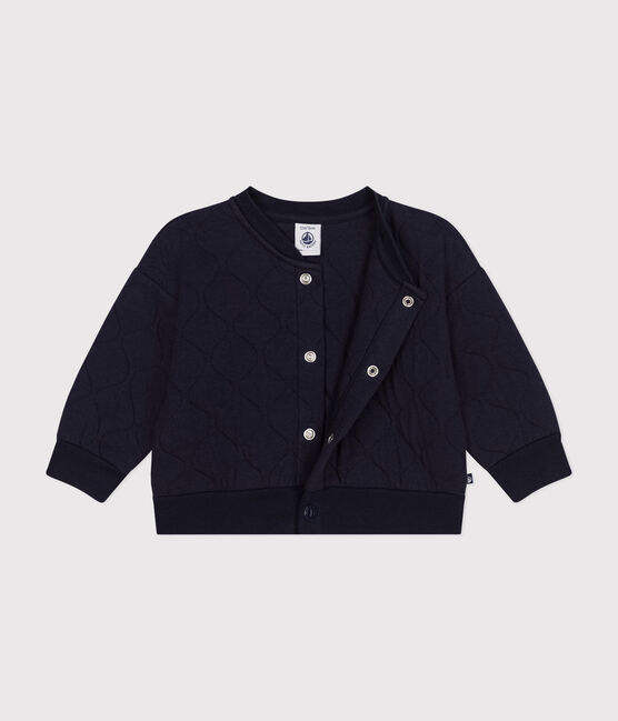 Babies' Quilted Tube Knit Baseball Jacket SMOKING blue